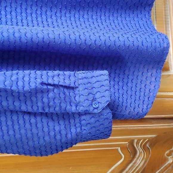 TALBOTS ROYAL BLUE BEAUTIFUL blouse, Size 3X. 3/4 sleeves. Completely lined. - Picture 3 of 12